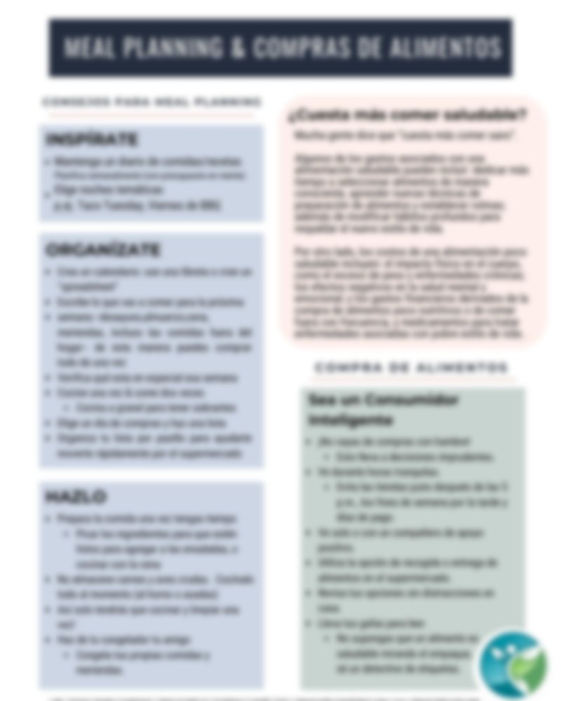 Consejos de Meal Planning y Compras